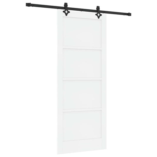 Sliding Door 86 x 211 cm Engineered Wood White and Black