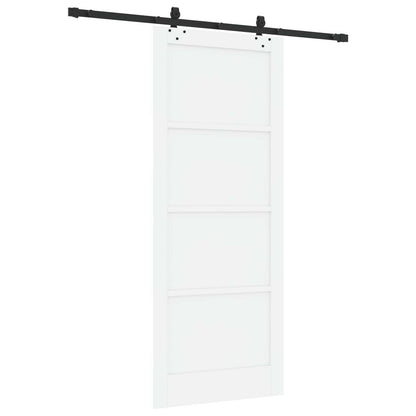 Sliding Door 86 x 211 cm Engineered Wood White and Black