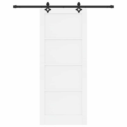 Sliding Door 86 x 211 cm Engineered Wood White and Black