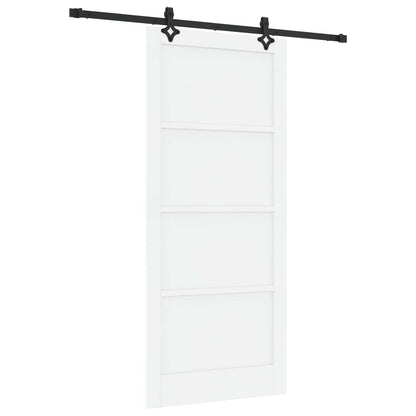 Sliding Door 93 x 211 cm Engineered Wood White and Black