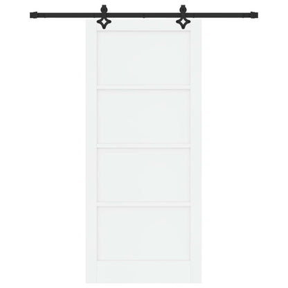Sliding Door 93 x 211 cm Engineered Wood White and Black