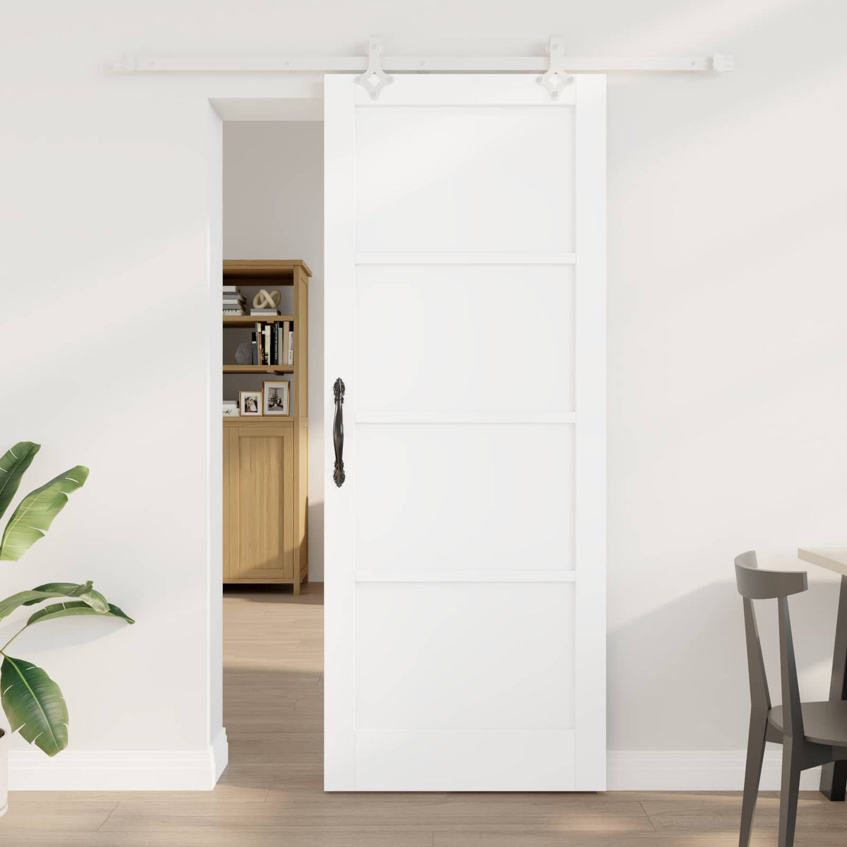 Sliding Door 83 x 211 cm Engineered Wood White