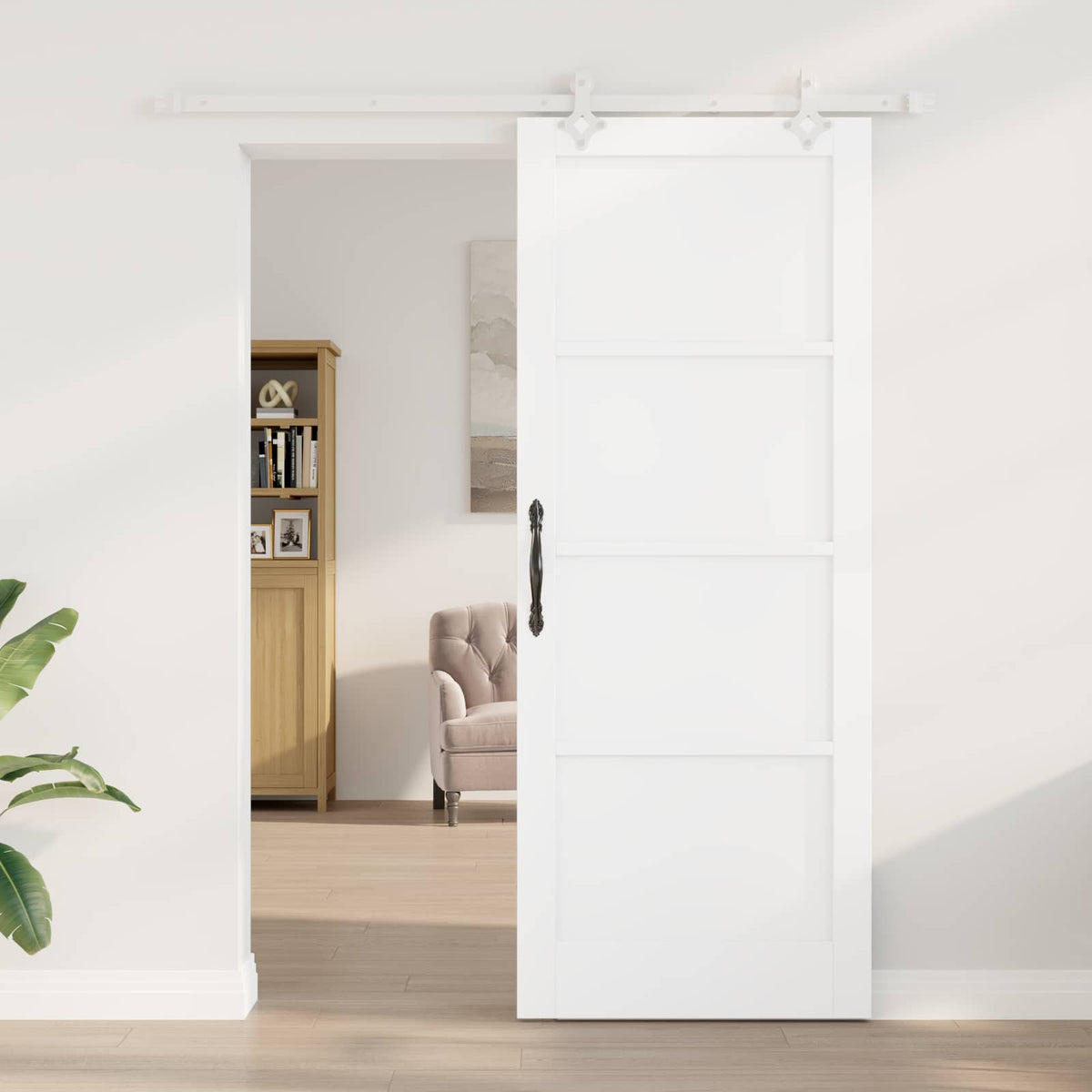 Sliding Door 83 x 211 cm Engineered Wood White