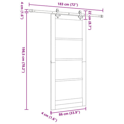 Sliding Door 86 x 198.5 cm Engineered Wood White