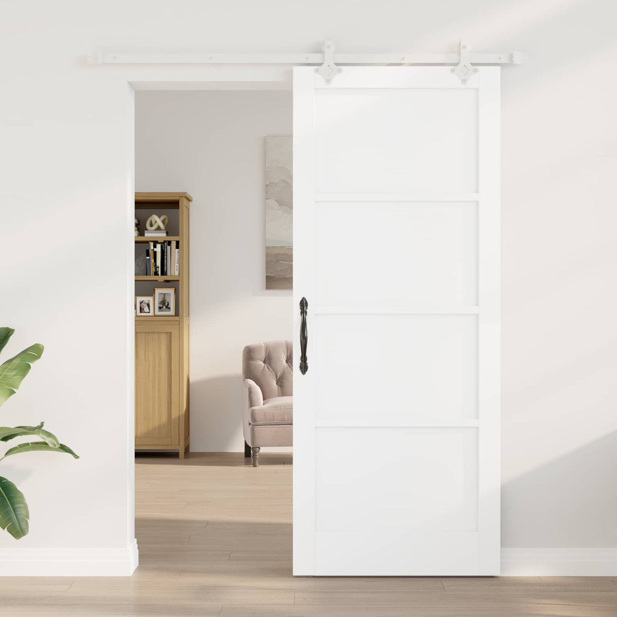 Sliding Door 86 x 211 cm Engineered Wood White