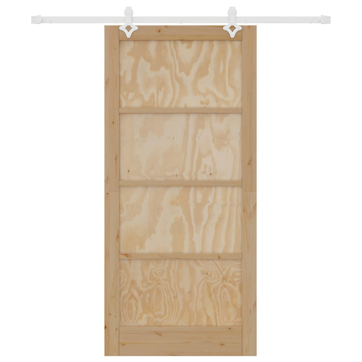 Sliding Door 93 x 202 cm Engineered Wood Natural and White