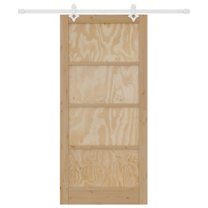 Sliding Door 93 x 202 cm Engineered Wood Natural and White