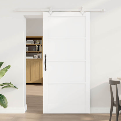 Sliding Door 93 x 202 cm Engineered Wood White