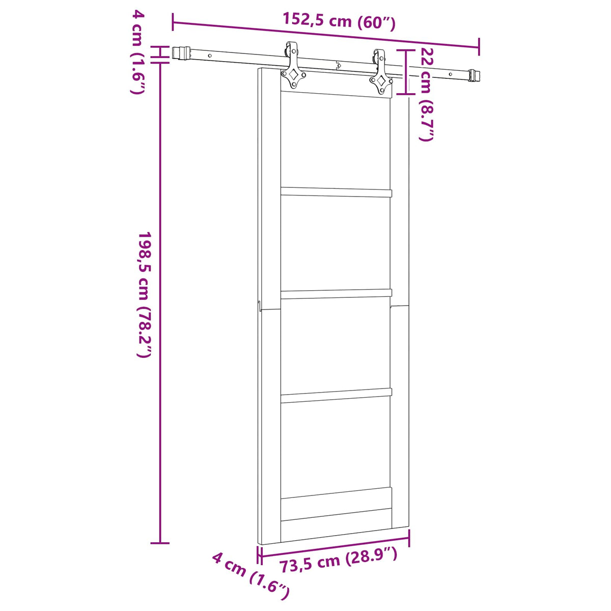 Sliding Door ORKDAL 73.5 x 198.5 cm Engineered Wood