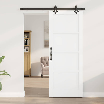 Sliding Door ORKDAL 78 x 202 cm Engineered Wood White and Black