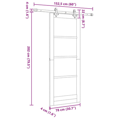 Sliding Door ORKDAL 78 x 202 cm Engineered Wood White and Black