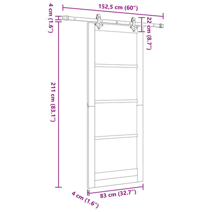 Sliding Door ORKDAL 83 x 211 cm Engineered Wood White and Black
