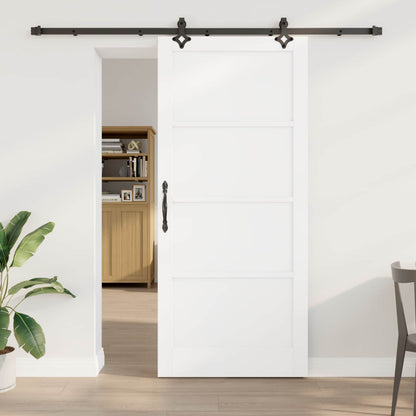 Sliding Door ORKDAL 93 x 211 cm Engineered Wood White and Black