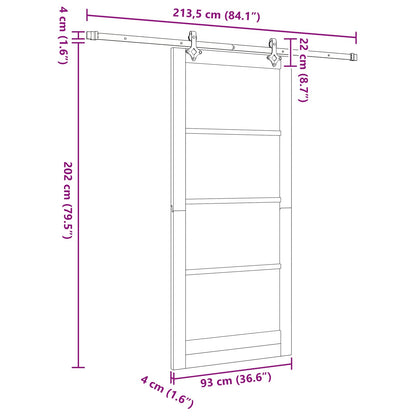Sliding Door ORKDAL 93 x 211 cm Engineered Wood White and Black
