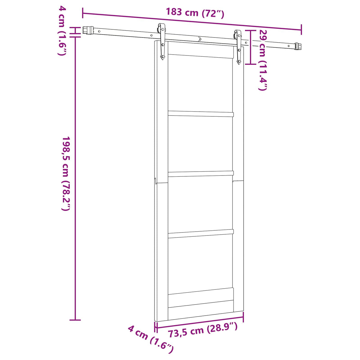 Sliding Door ORKDAL 73.5 x 198.5 cm Engineered Wood