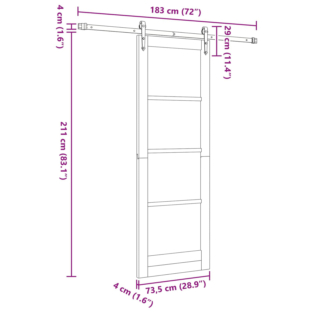 Sliding Door ORKDAL 73.5 x 211 cm Engineered Wood