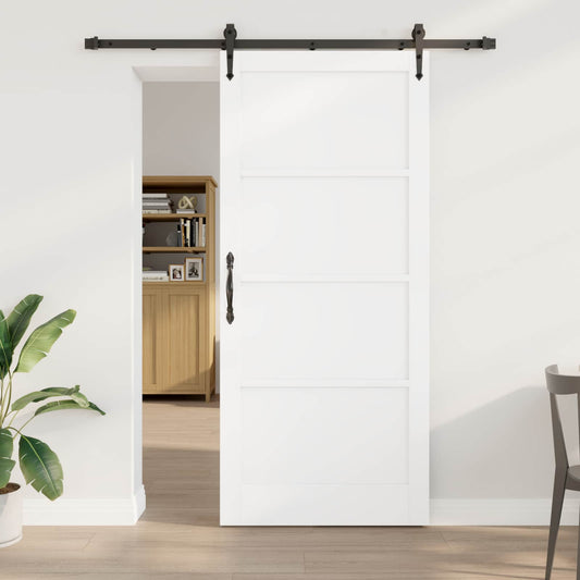 Sliding Door ORKDAL 93 x 211 cm Engineered Wood White and Black