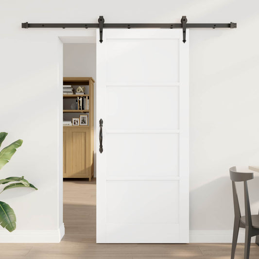 Sliding Door ORKDAL 78 x 202 cm Engineered Wood White and Black