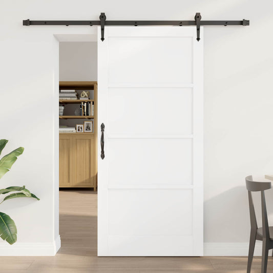 Sliding Door ORKDAL 93 x 202 cm Engineered Wood White and Black