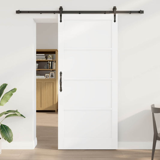Sliding Door ORKDAL 93 x 211 cm Engineered Wood White and Black