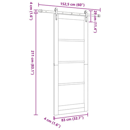 Sliding Door ORKDAL 83 x 211 cm Engineered Wood White and Black
