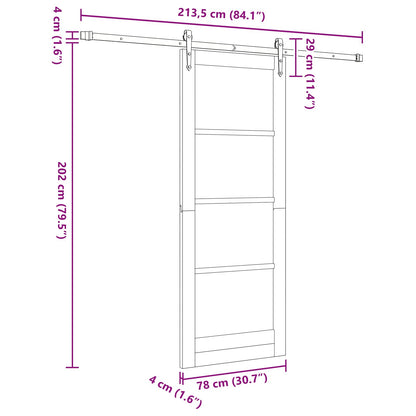 Sliding Door ORKDAL 78 x 202 cm Engineered Wood White and Black