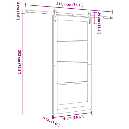 Sliding Door ORKDAL 93 x 202 cm Engineered Wood