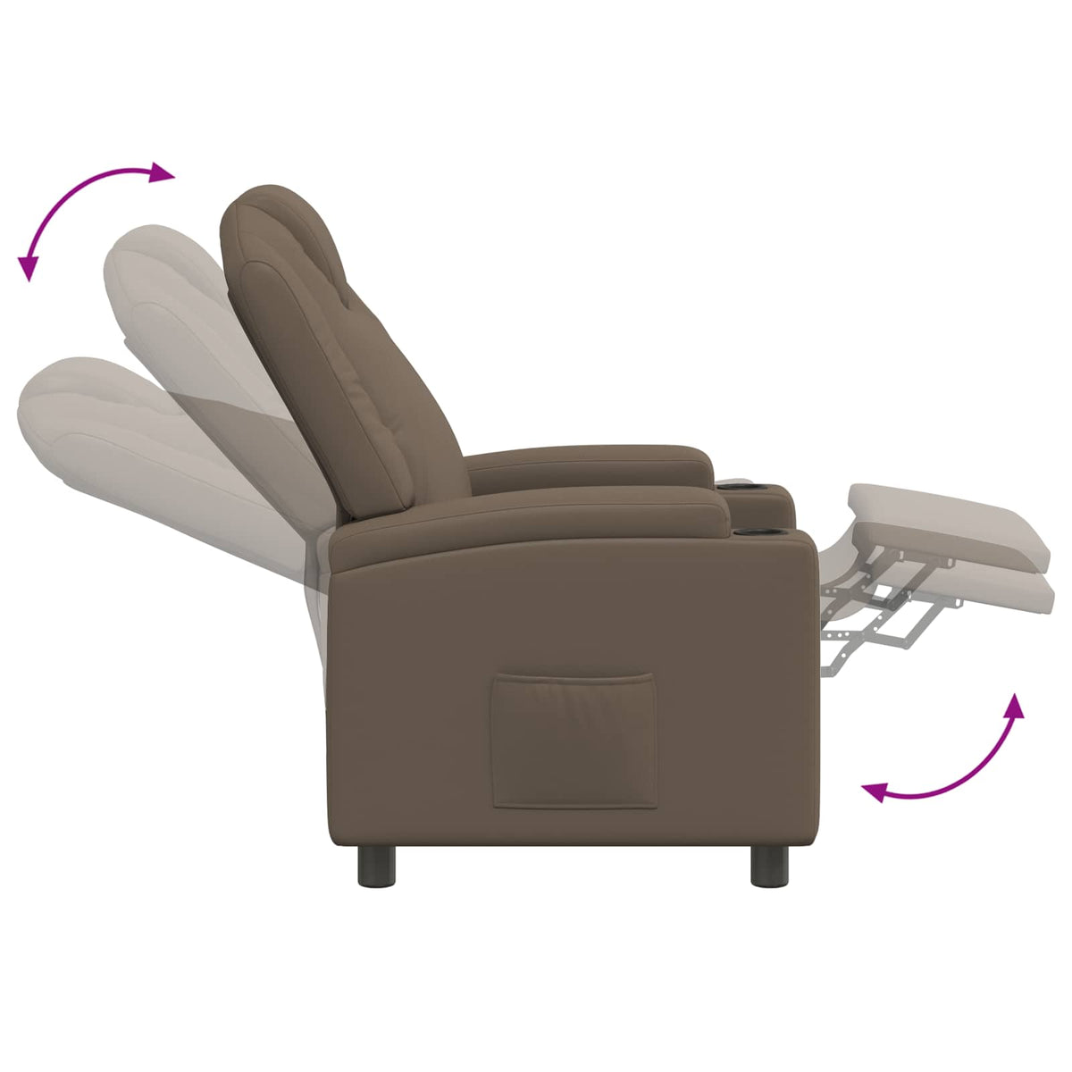 Recliner Chair Grey 75 x 95 x 106 cm Fabric
