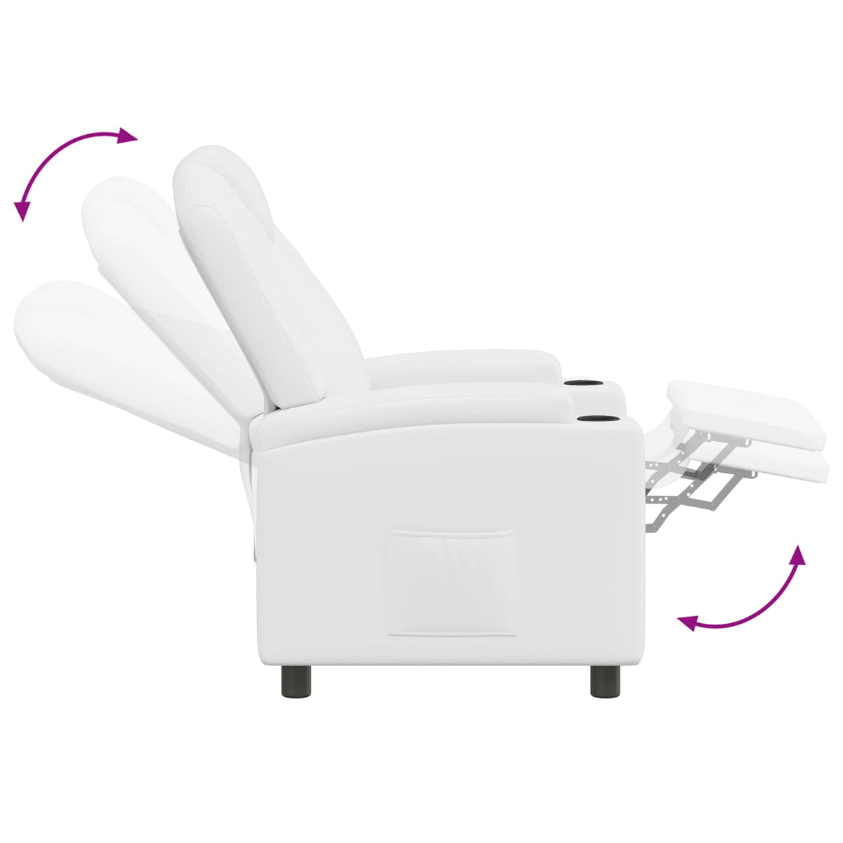 Recliner Chair White 75 x 95 x 106 cm Fabric