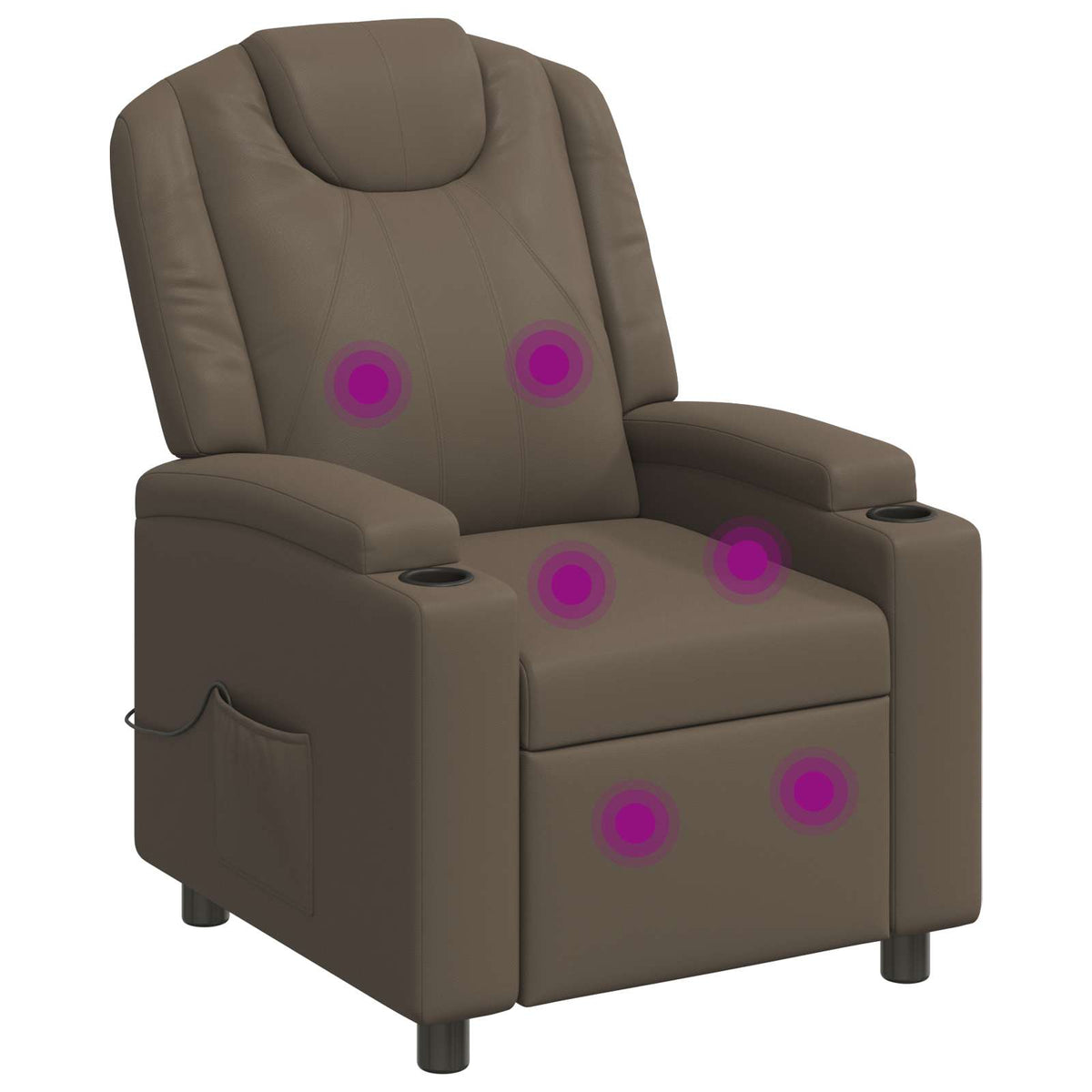 Recliner Massage Chair Grey 75 x 95 x 106 cm Fabric