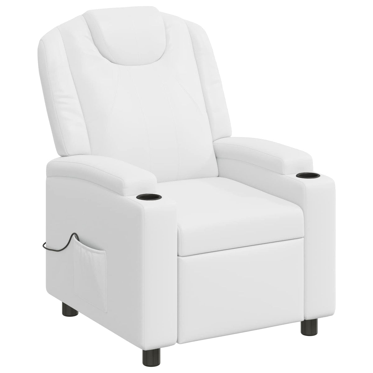 Recliner Massage Chair White 75 x 95 x 106 cm Fabric