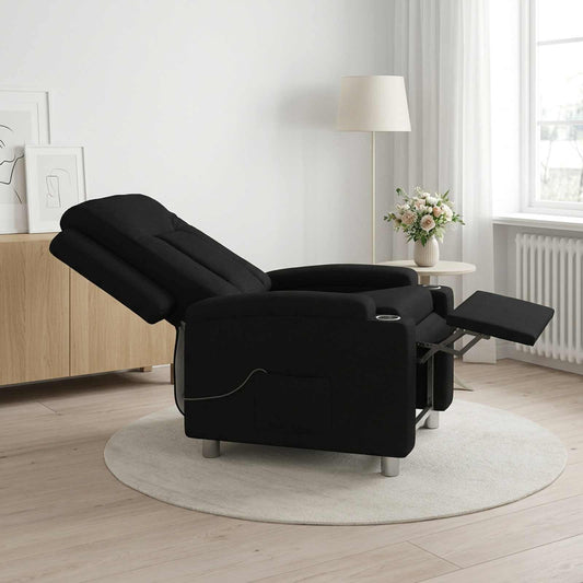 Recliner Massage Chair Black 75 x 95 x 100 cm Fabric