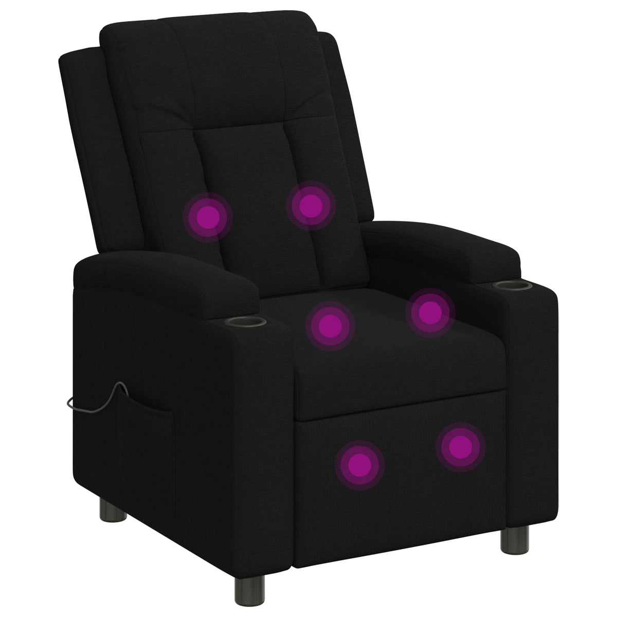 Recliner Massage Chair Black 75 x 95 x 100 cm Fabric