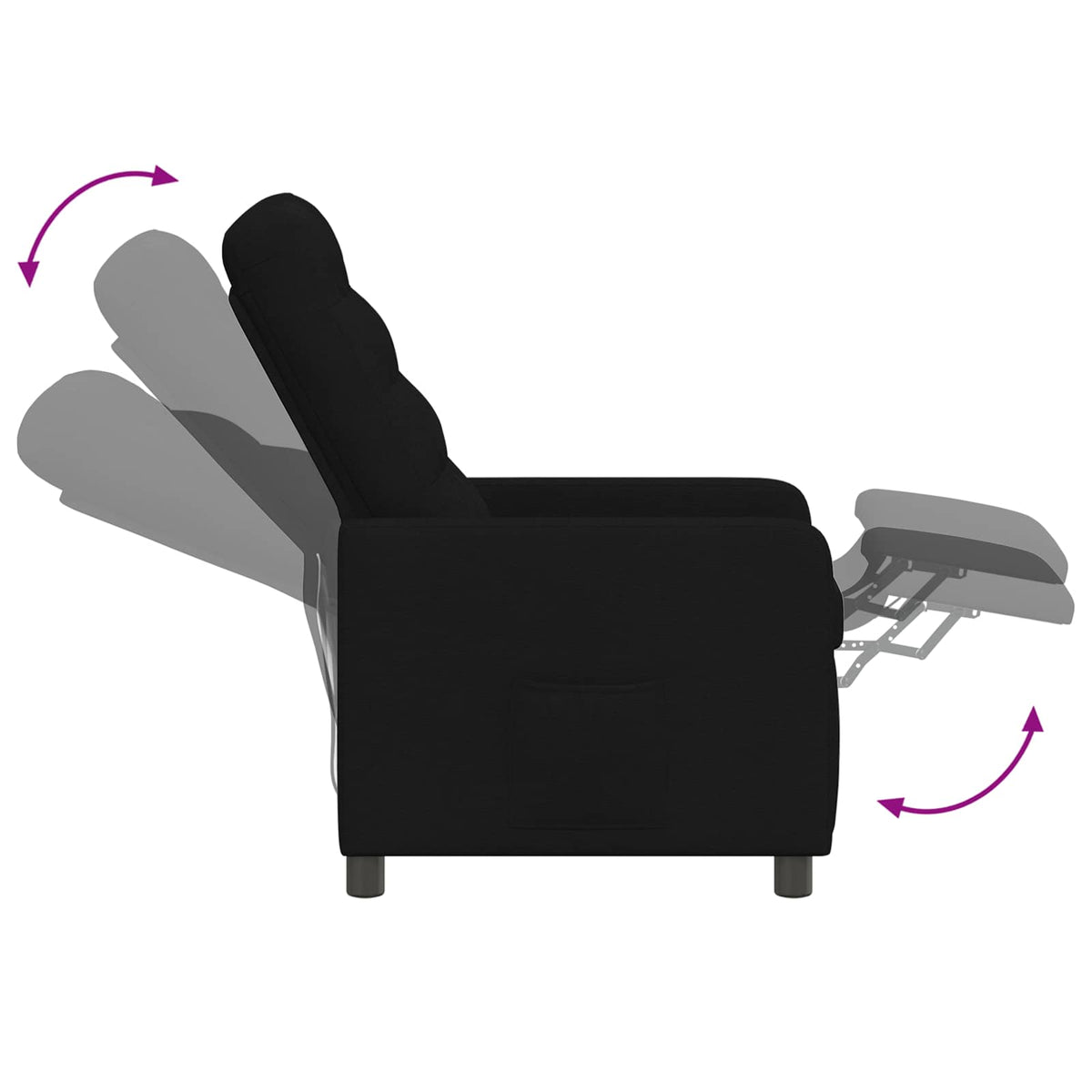 Recliner Chair Black 65 x 93 x 102 cm Fabric