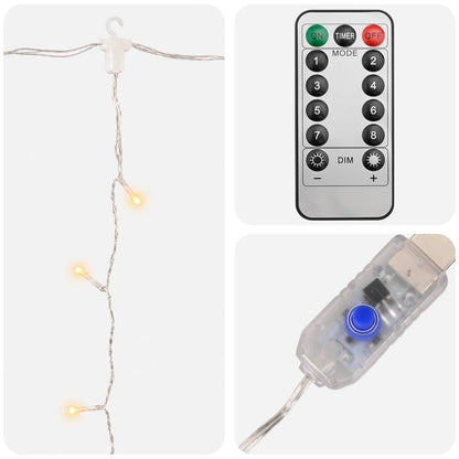 Curtain Lights 300 LEDs Warm White 300 x 300 cm