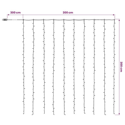 Curtain Lights 300 LEDs Multicolour 300 x 300 cm