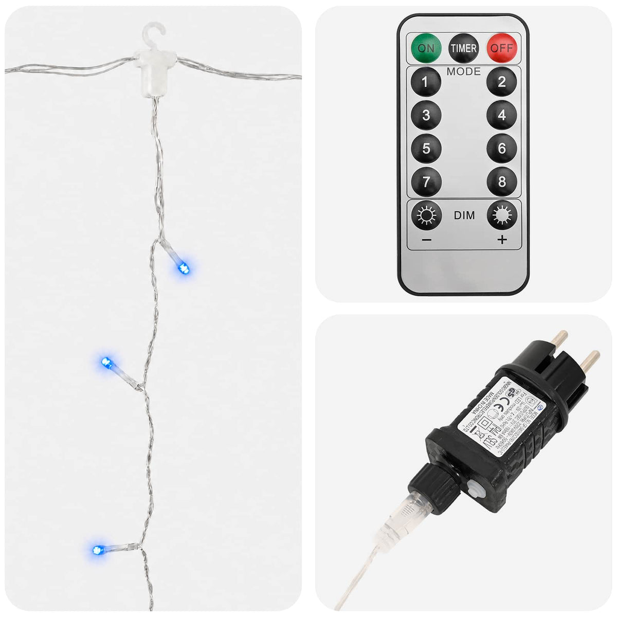 Curtain Lights 600 LEDs Blue 600 x 300 cm