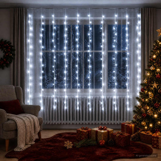 Curtain Lights 200 LEDs Cold White 300 x 200 cm