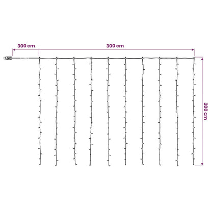 Curtain Lights 200 LEDs Cold White 300 x 200 cm