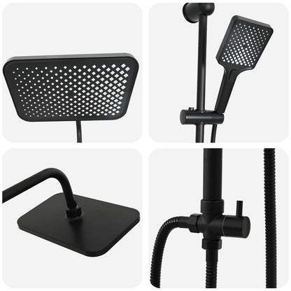 Shower System with Shower Head Black Stainless Steel