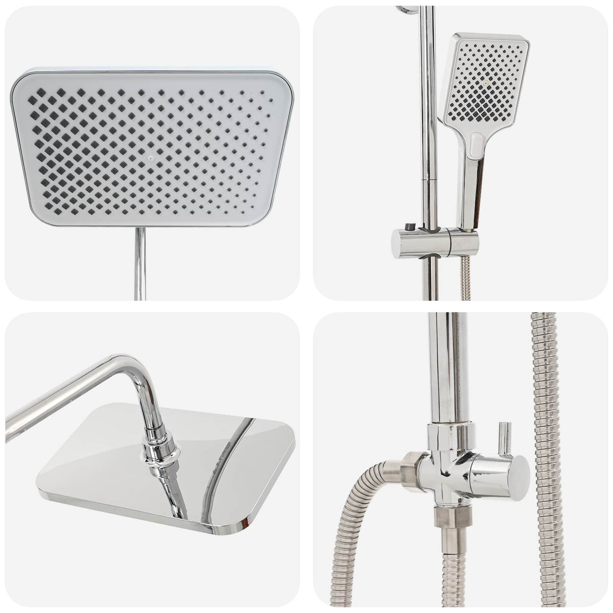 Shower System with Shower Head Chrome Stainless Steel