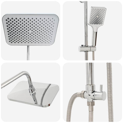 Shower System with Shower Head Chrome Stainless Steel