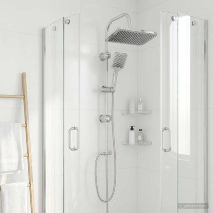 Shower System with Shower Head Chrome Stainless Steel