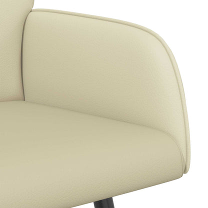 2 Seater Sofa with Metal Legs 2-Seater Cream Faux Leather