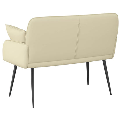 2 Seater Sofa with Metal Legs 2-Seater Cream Faux Leather