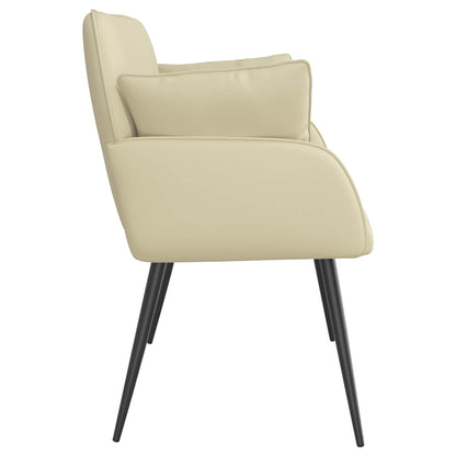 2 Seater Sofa with Metal Legs 2-Seater Cream Faux Leather