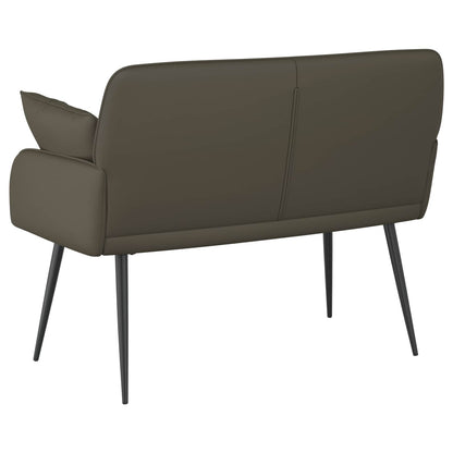 2 Seater Sofa with Metal Legs 2-Seater Grey Faux Leather