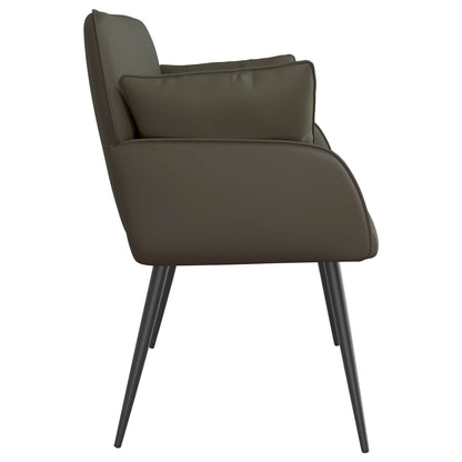 2 Seater Sofa with Metal Legs 2-Seater Grey Faux Leather