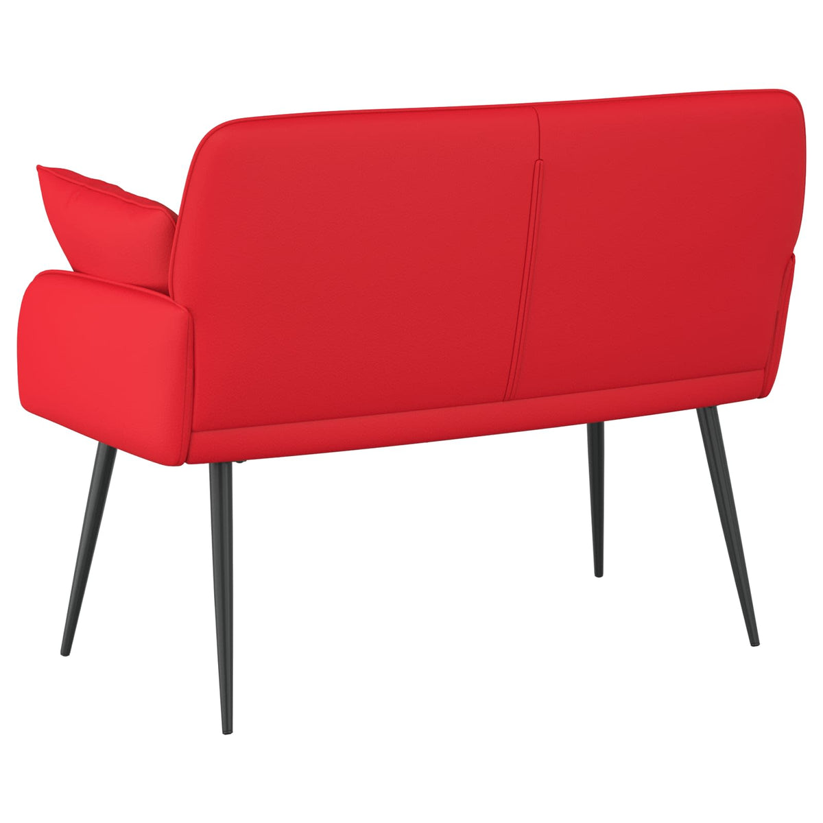 2 Seater Sofa with Metal Legs 2-Seater Red Faux Leather