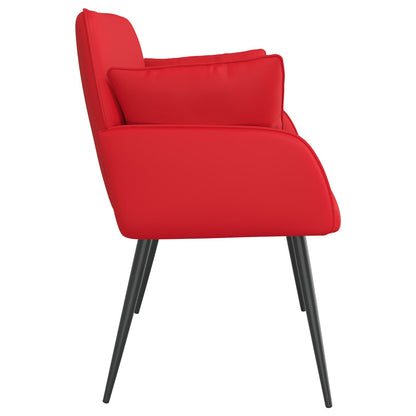 2 Seater Sofa with Metal Legs 2-Seater Red Faux Leather